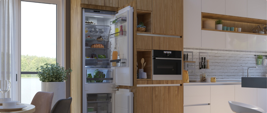 Преимущества встроенного холодильника
