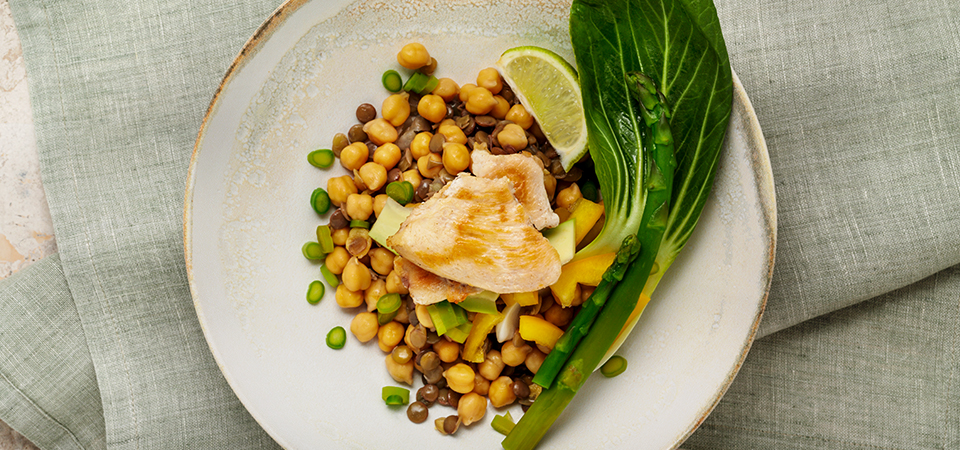 ПП-боул с курицей, нутом и авокадо