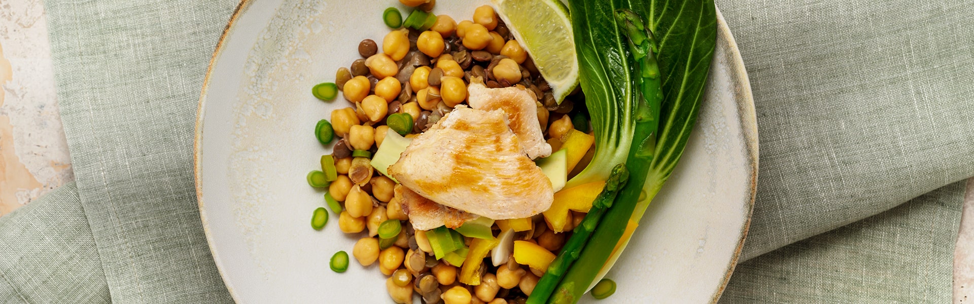 ПП-боул с курицей, нутом и авокадо