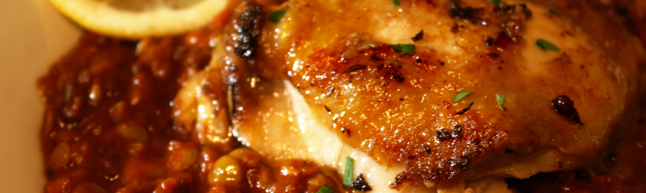 Рецепт тушеной курицы с чечевицей и фасолью